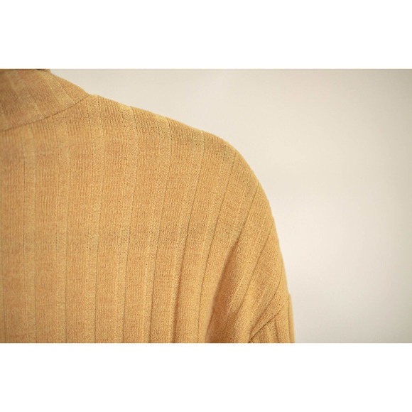 OLIVIA RAE Ribbed Knit Turtleneck Mustard Top Fall Sz Large - Picture 6 of 8